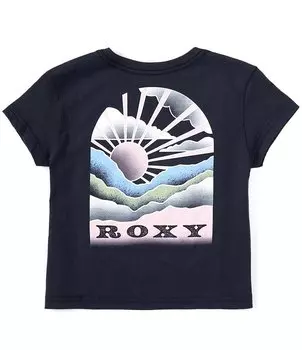 Футболка Roxy Big Girls 7–16 с короткими рукавами Get Lost Moment Boyfriend Crew, синий