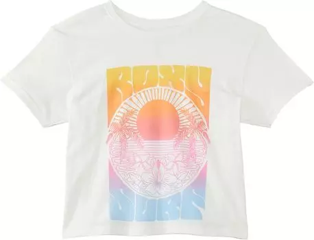 Футболка Roxy Sunrise Tropics Oversized Boyfriend T-Shirt, цвет Snow White