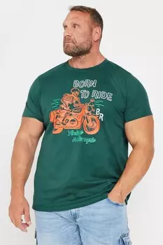 Футболка «Рожденный ездить» Badrhino Big & Tall, зеленый