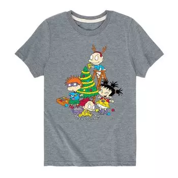 Футболка «Рождественская отделка елки» Nickelodeon Rugrats для мальчиков 8–20 лет Licensed Character, серый