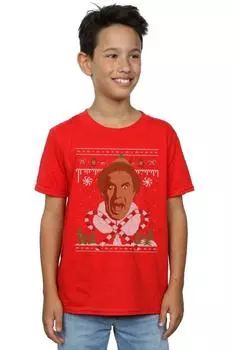 Футболка «Рождественская ярмарка с островом» Elf, красный