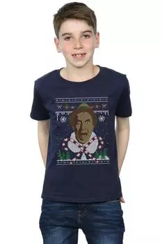 Футболка «Рождественская ярмарка с островом» Elf, темно-синий