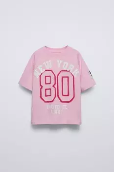 Футболка Rugby Spray ZARA, розовый