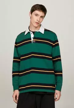 Футболка RUGBY STRIPE CASUAL Tommy Jeans, корт зеленый мульти