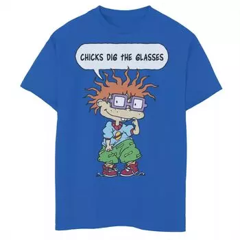 Футболка Rugrats Chuckie Chicks Dig The Glasses для мальчиков 8–20 лет с рисунком Licensed Character