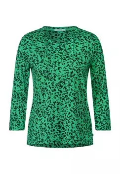 Футболка, рукав 3/4, V-образный вырез, женская CECIL, цвет Celery Green