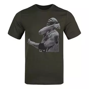 Футболка рукав дышащий круглый вырез Air Jordan, зеленый