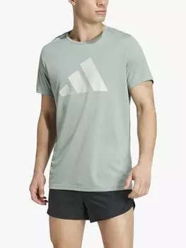 Футболка run it adidas, цвет Silver Green