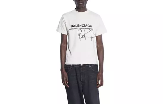 Футболка RuPaul Small Fit Balenciaga, кремовый