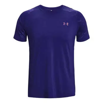 Футболка rush emboss short sleeve t-shirt 'blue' Under Armour, синий