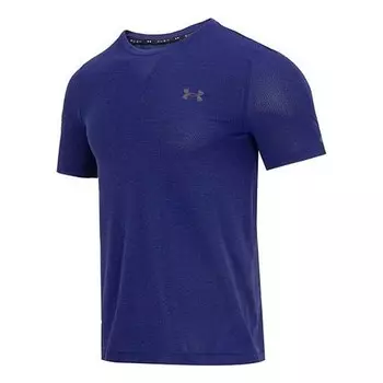 Футболка rush seamless legacy tee 'dark blue' Under Armour, синий