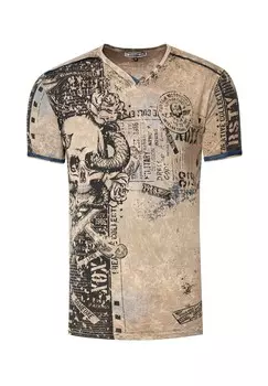 Футболка Rusty Neal Футболка с крутым принтом по всей поверхности RUSTY NEAL, оливковый