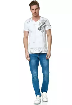 Футболка Rusty Neal в классном поношенном дизайне, белый