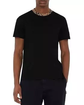 Футболка Ryan Relaxed Fit Check с круглым вырезом Burberry, черный