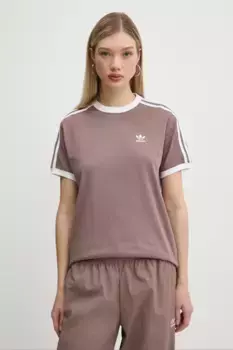Футболка с 3 полосками adidas Originals, коричневый