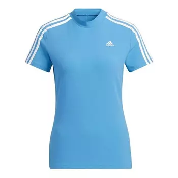 Футболка с 3 полосками и воротником-стойкой Adidas, синий