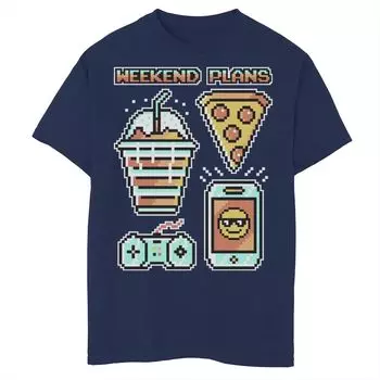 Футболка с 8-битными значками и графическими значками для мальчиков 8–20 лет. Планы на выходные Fifth Sun Fifth Sun