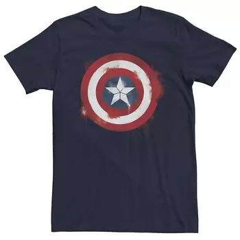 Футболка с аэрозольной краской Big & Tall Marvel Avengers Endgame с логотипом Капитана Америки Licensed Character, темно-синий