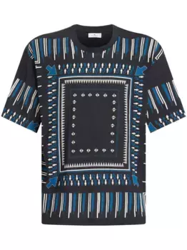 Футболка с абстрактным принтом ETRO, синий