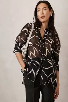 Футболка с абстрактным принтом Mint Velvet, черный