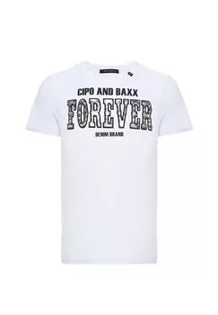 Футболка с эффектным принтом CIPO & BAXX, белый