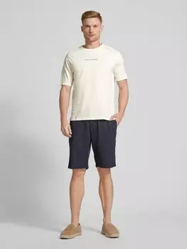 Футболка с эффектным принтом, модель «LOOSE-BALANCE» SELECTED HOMME, кремовый