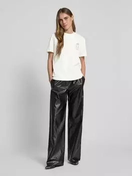 Футболка с эффектным принтом, модель «RELAX COLWOMAN» Selected Femme, белый