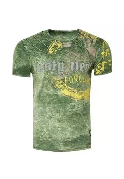 Футболка с эффектным принтом RUSTY NEAL, хаки