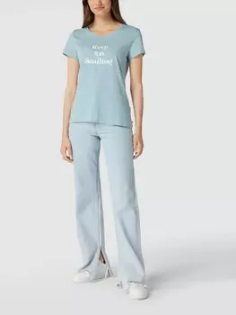 Футболка с эффектным принтом Tom Tailor, светло-синий