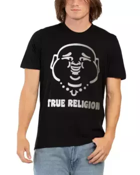 Футболка с эффектом омбре Будды True Religion, черный