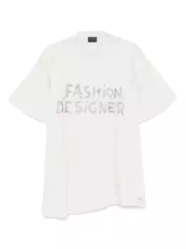 Футболка с эффектом потертости BALENCIAGA, серый