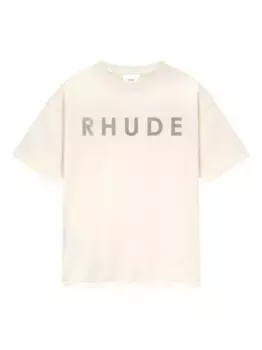 Футболка с эффектом потертости RHUDE, белый
