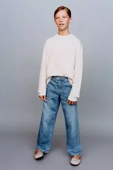 Футболка с эффектом выцветания ZARA, экрю