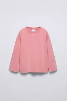 Футболка с эффектом выцветания ZARA, розовый