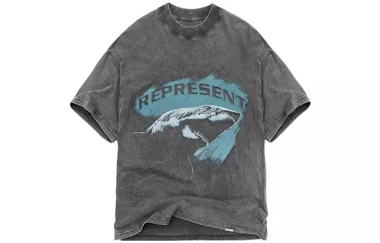 Футболка с акулой Represent, серый