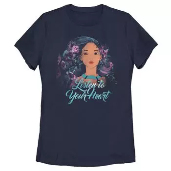 Футболка с акварельным портретом Покахонтас для юниоров Disney's Pocahontas "Слушай свое сердце" Licensed Character