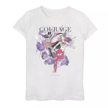 Футболка с акварельным рисунком «Бэтвумен и Супергёрл» для девочек 7–16 лет из комиксов DC DC Comics