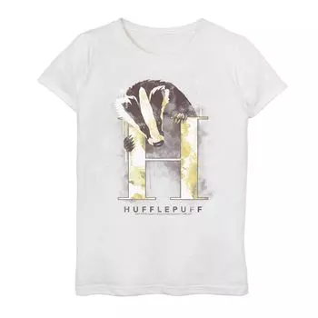 Футболка с акварельным рисунком для девочек 7–16 лет «Гарри Поттер Хаффлпафф Хаус» Harry Potter