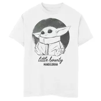 Футболка с акварельным рисунком «Мандалорец» для мальчиков 8–20 лет Little Bounty Star Wars, белый