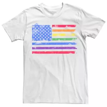 Футболка с акварельным рисунком Pride и американским флагом для взрослых Licensed Character