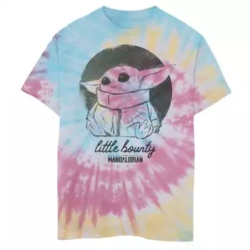 Футболка с акварельным рисунком Tie Dye для мальчиков 8–20 лет, Звездные войны, Мандалорец Грогу, он же Бэби Йода, Little Bounty Star Wars