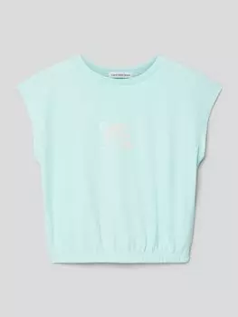 Футболка с эластичным подолом модель «ГРАДИЕНТ» Calvin Klein Jeans, светло-бирюзовый