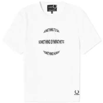 Футболка с эмалированной булавкой Fred Perry x Raf Simons, белый