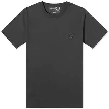 Футболка с эмалированной булавкой Fred Perry x Raf Simons, черный