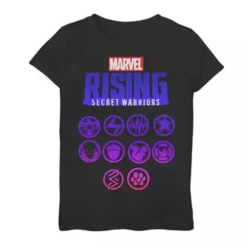 Футболка с эмблемами героев Marvel Rising: Secret Warriors для девочек 7–16 лет Licensed Character
