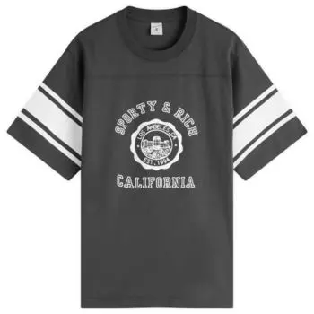 Футболка с эмблемой регби Калифорнии Sporty & Rich, черный