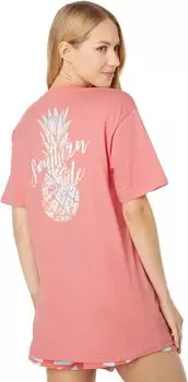 Футболка с ананасом, окрашенная в технике тай-дай Southern Tide, цвет Rouge Red