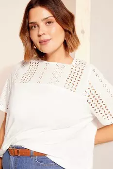 Футболка с английской вышивкой Curves Like These, синий