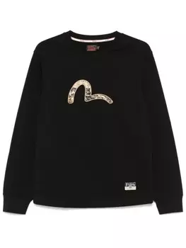 Футболка с аппликацией чайки EVISU, черный