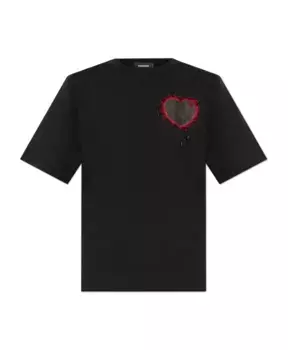 Футболка с аппликацией Dsquared2, черный